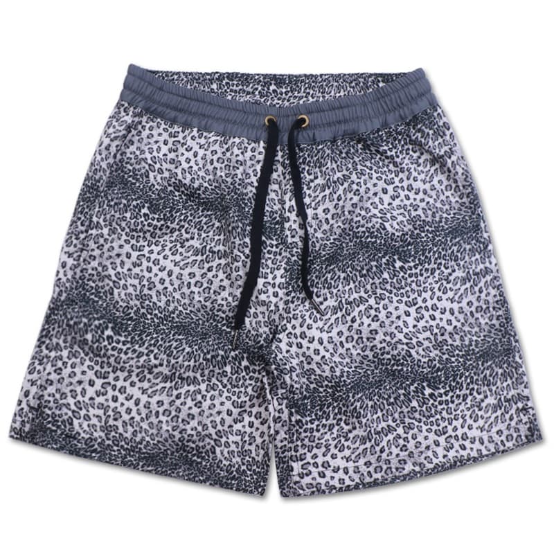 Men's Leopard Print Drawstring Swim Trunks