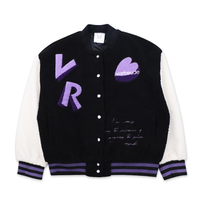 Fuzzy Fleece Colorblock Varsity Jacket