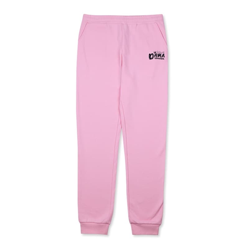 Light Pink Embroidered Textured Jogger Sweatpants