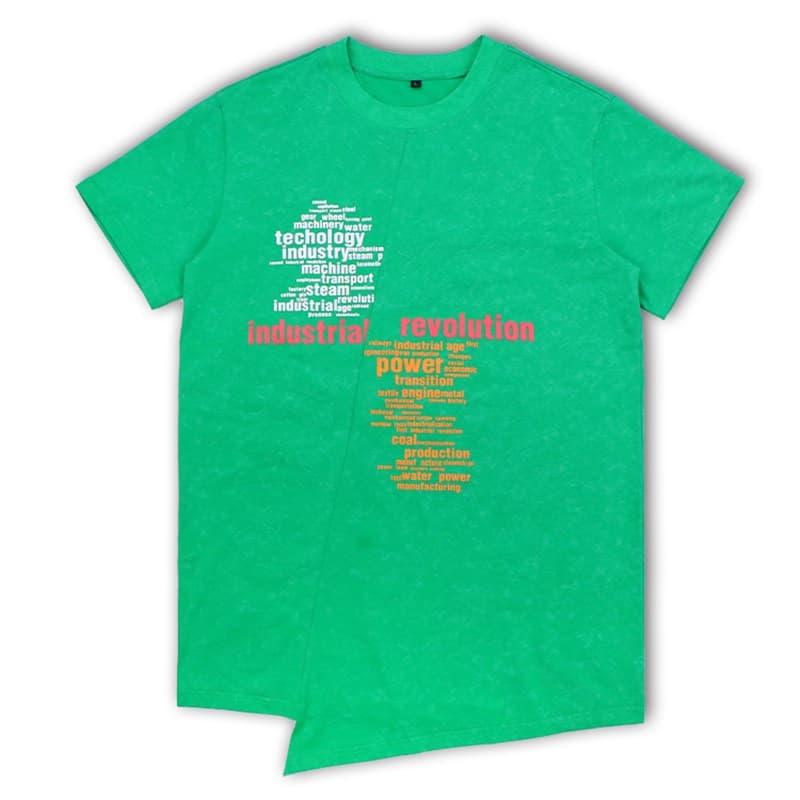 Asymmetrical "Malibu" Skateboard Graphic T-Shirt - Green