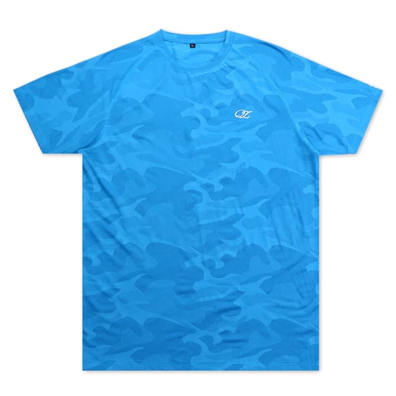 Textured Jacquard Crewneck T-Shirt - Bright Blue