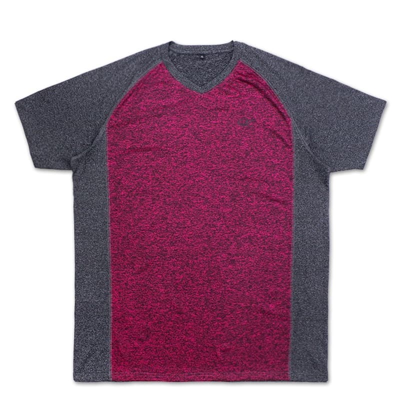Two-Tone Heathered Raglan V-Neck Tee